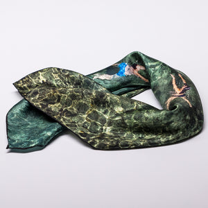 Hunting Hue - THE CATCH - Scarf - Unisex - Custom Photography - Silk - Aerial - Swimmers