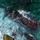 Hunting Hue - METAMORPHIC - Scarf - Unisex - Custom Photography - Silk - Aerial - Ocean Rocks